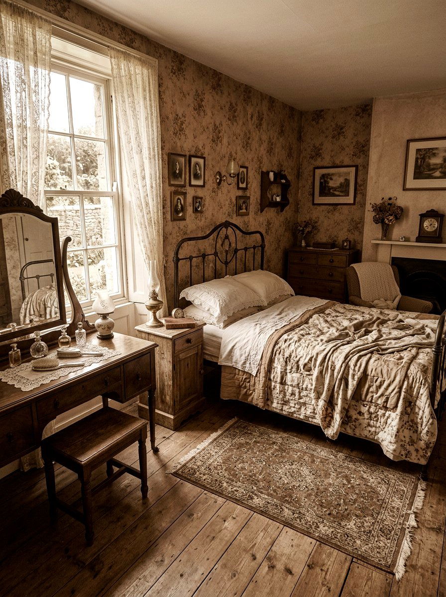 Sepia Tone Vintage Bedroom - 30 all brown bedroom ideas