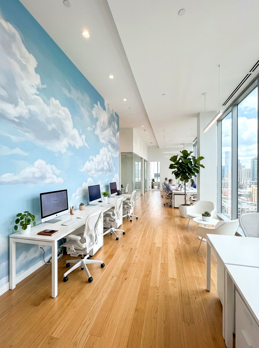Serene Sky Wallpaper - 30 office wallpaper ideas