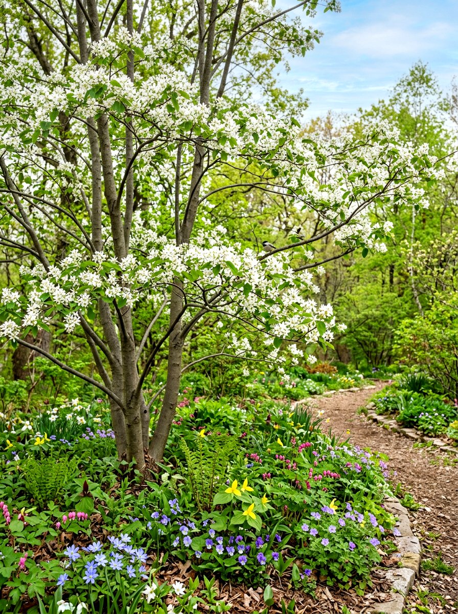 Serviceberry Tree Landscape - 30 flowering tree garden ideas