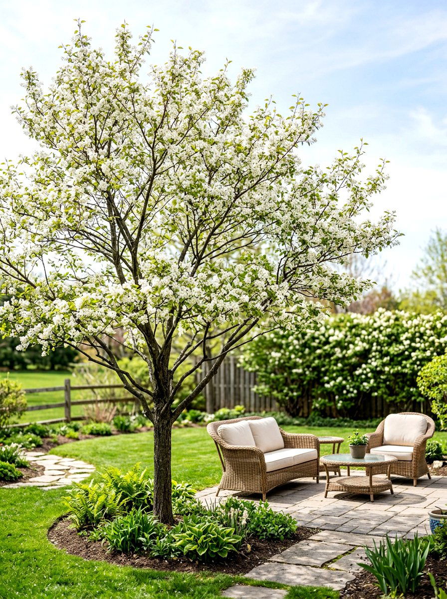 Serviceberry Tree - 30 backyard shade tree ideas