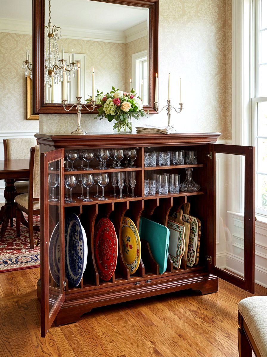 Serving tray cabinet organizer - 30 tray divider cabinet ideas