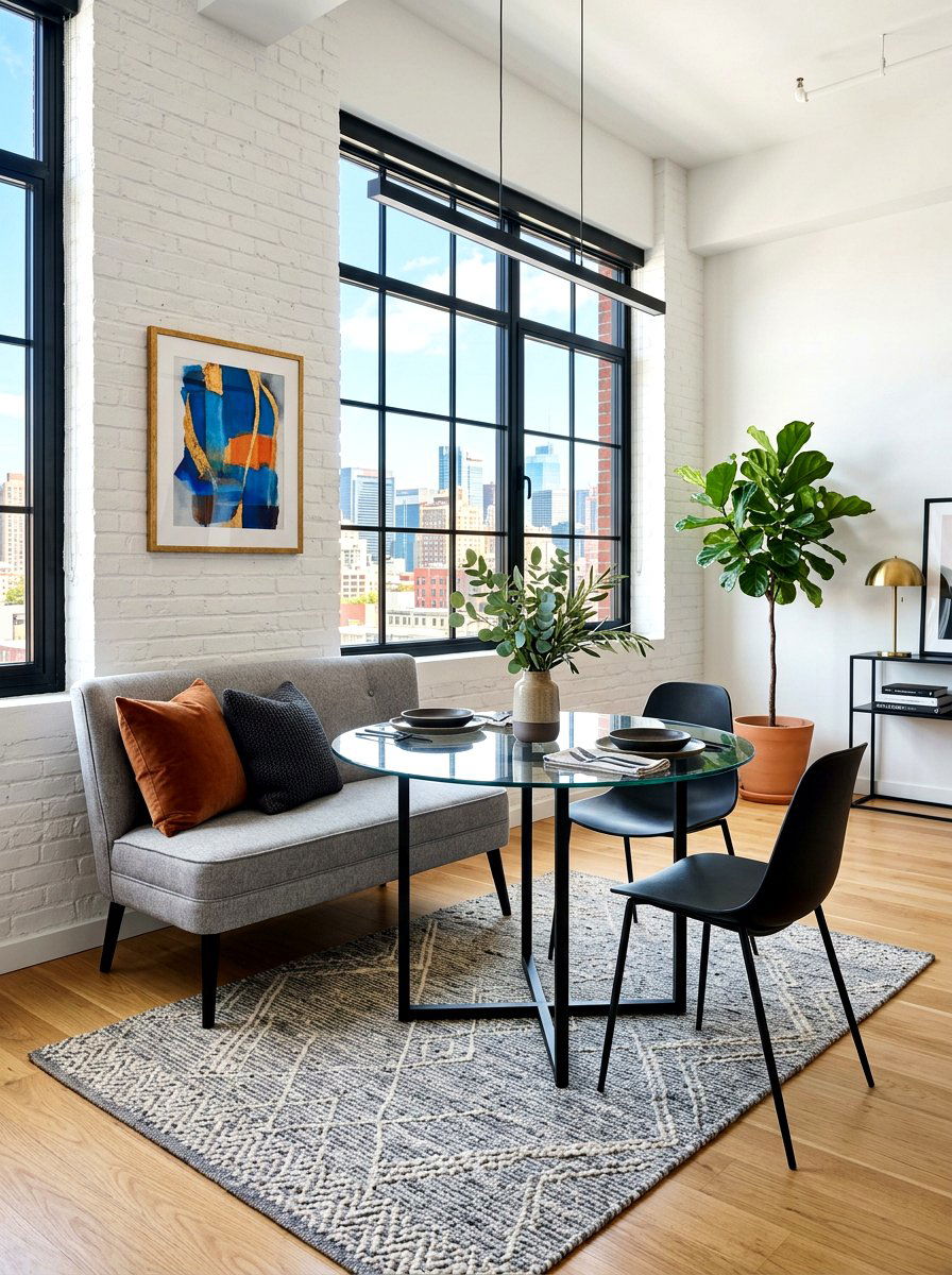Settee Sofa With Modern Chairs - 30 mixed dining seating ideas