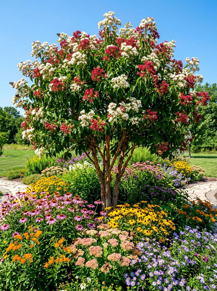 Seven Son Flower - 30 front yard tree ideas