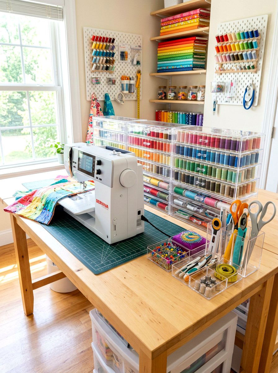 Sewing Kit Thread Organizers - 30 clear bin organization ideas