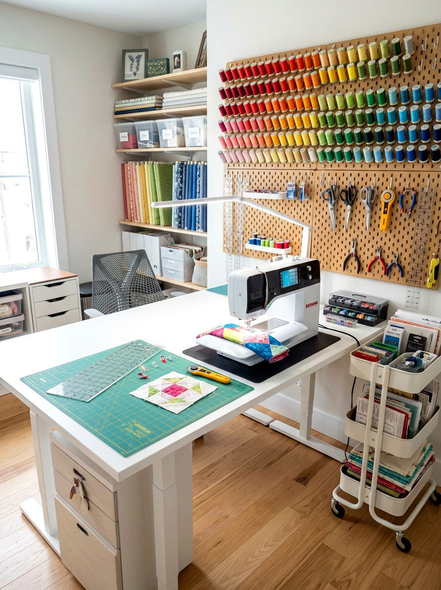 Sewing Station - 30 garage hobby room ideas