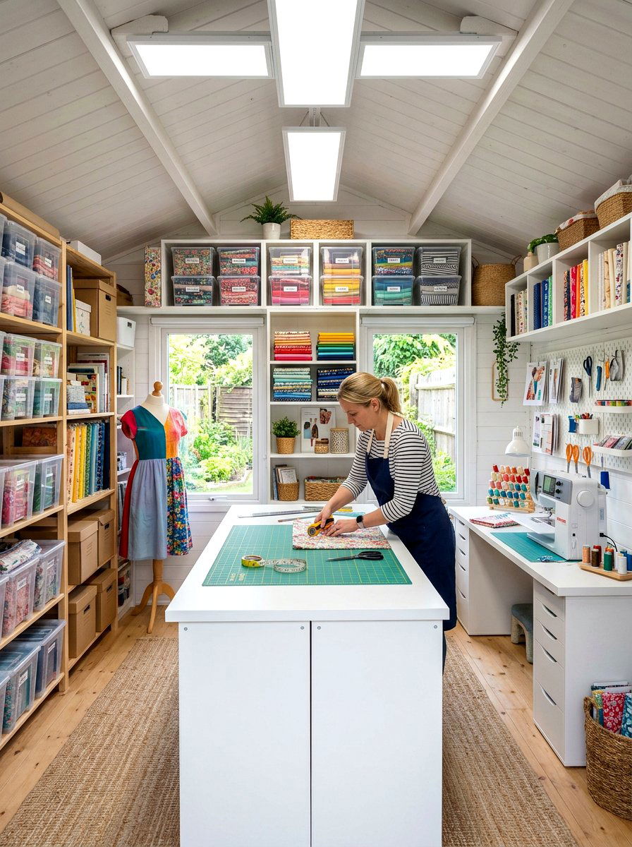 Sewing Studio Shed - 30 she shed interior ideas