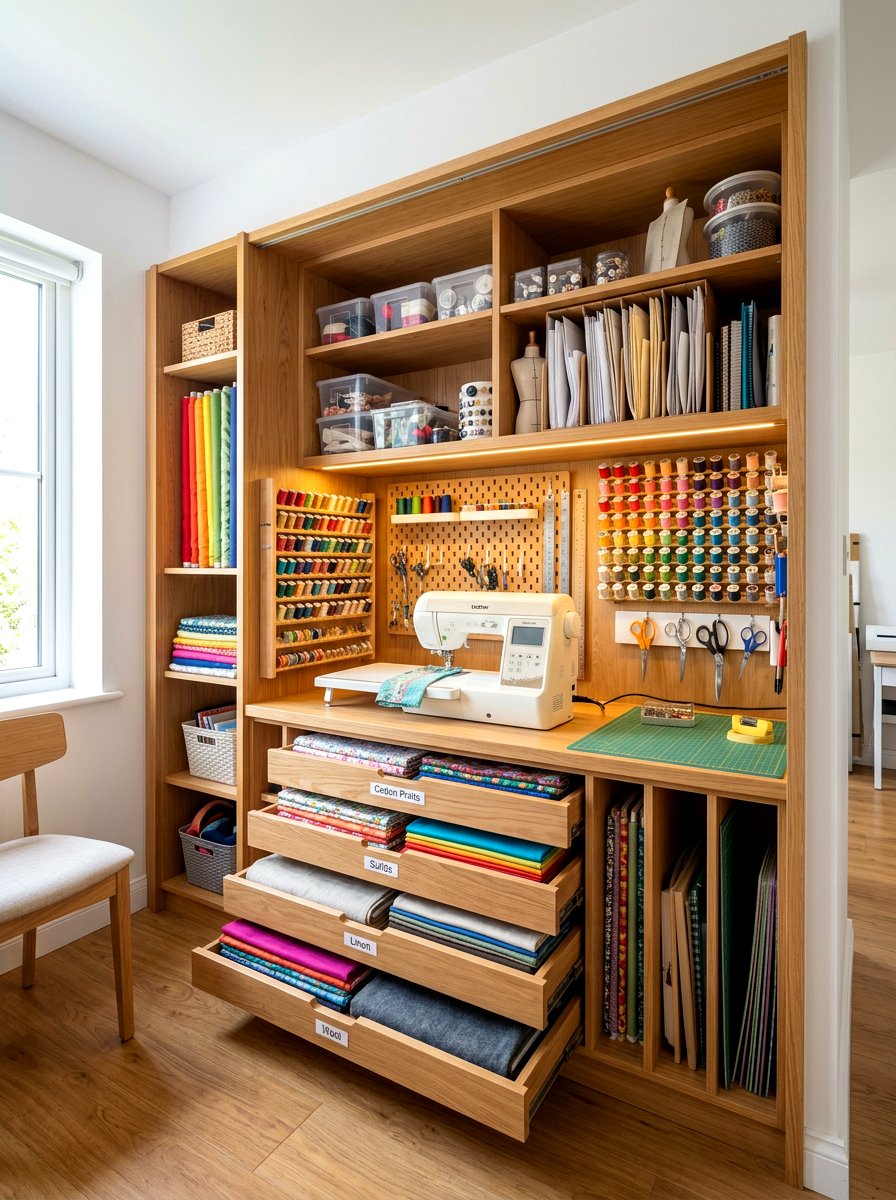 30 Craft Closet Ideas to Hide Supplies and Keep Projects Moving