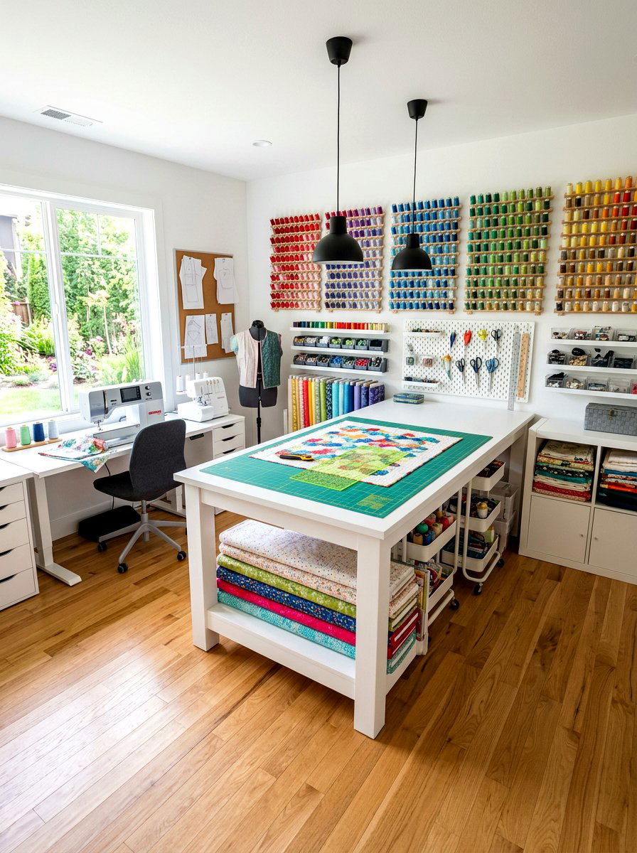 Sewing room maker space - 30 maker space ideas