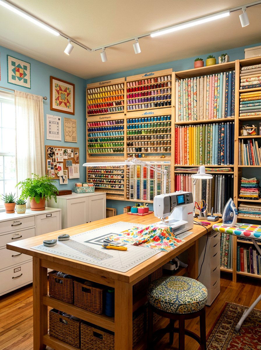 Sewing room setup - 30 feminine home studio ideas