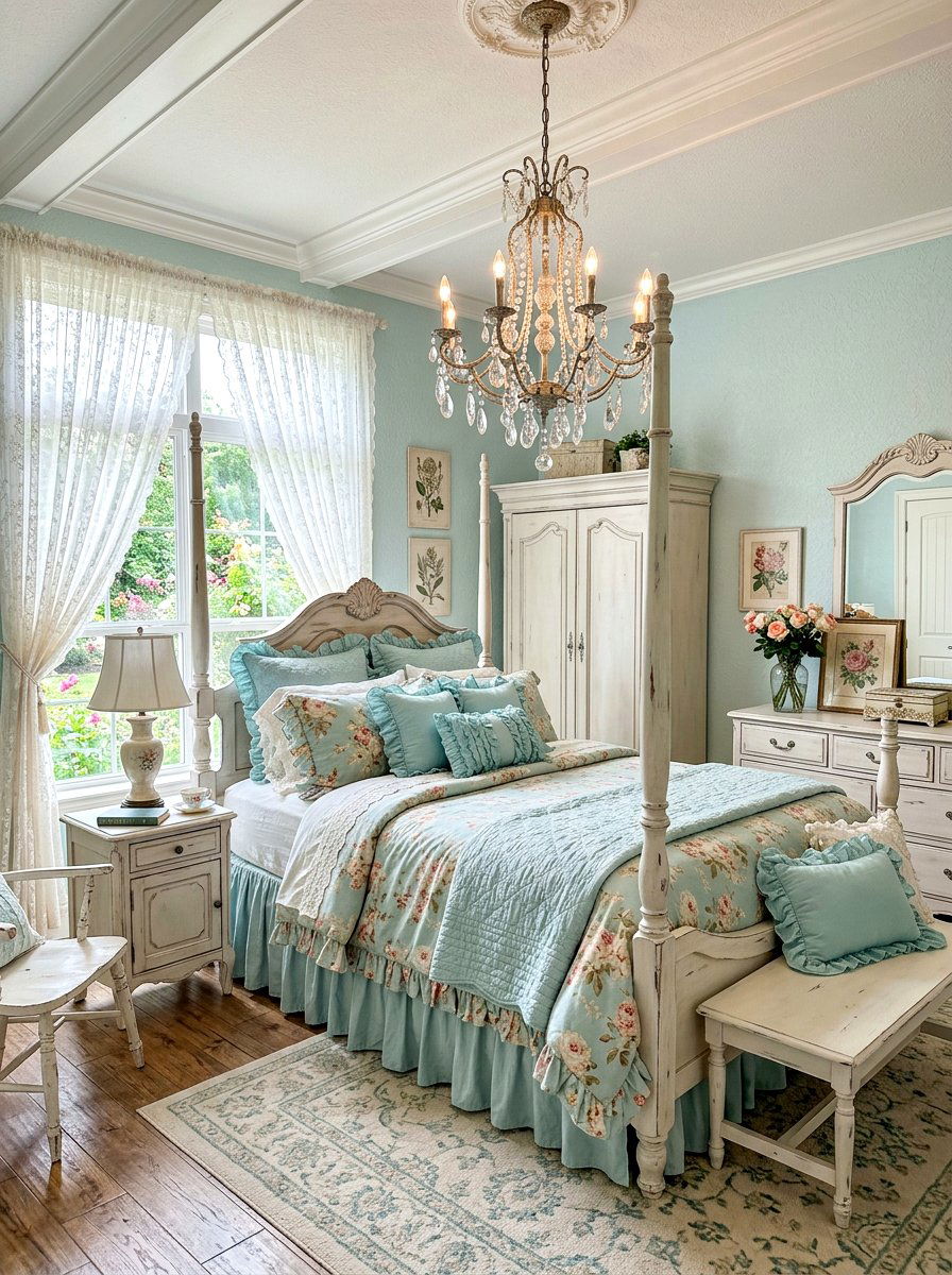 Shabby Chic Aqua Bedroom - 30 aqua bedroom ideas