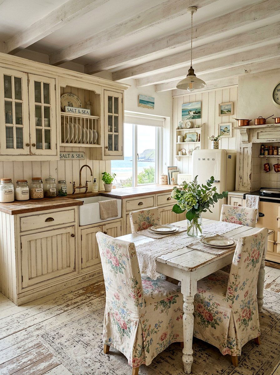 Shabby Chic Coastal Kitchen - 30 coastal grandmother kitchen ideas