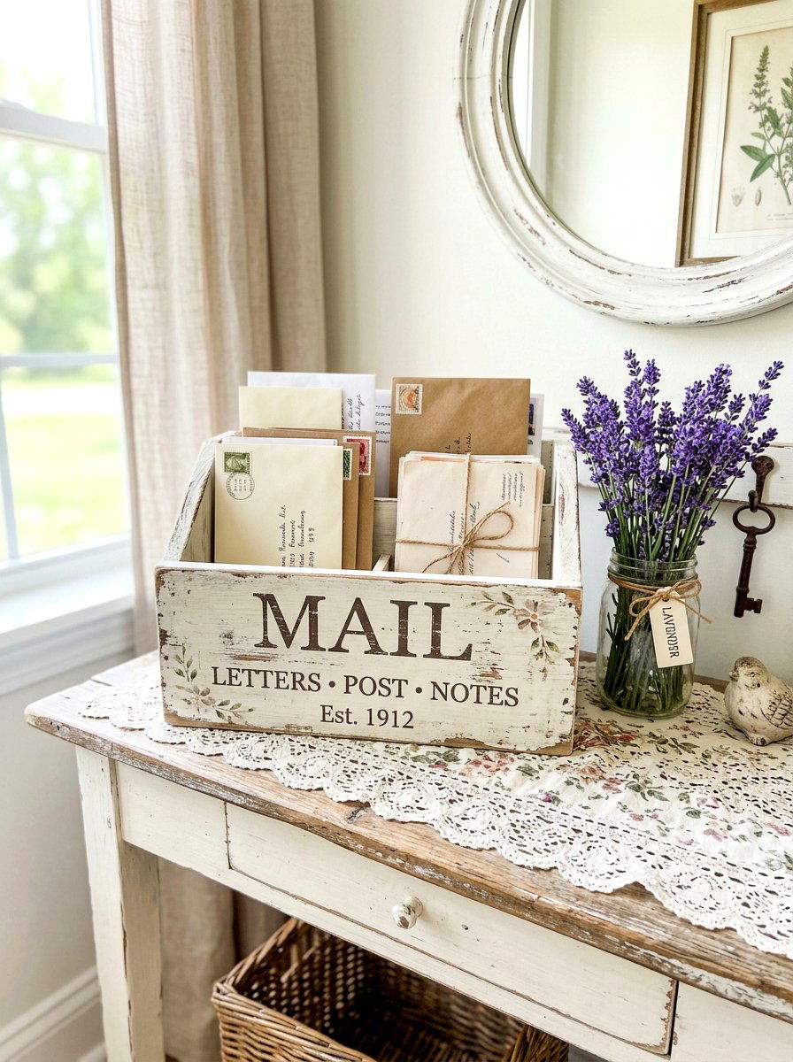 Shabby Chic Crate - 30 mail sorting cabinet ideas