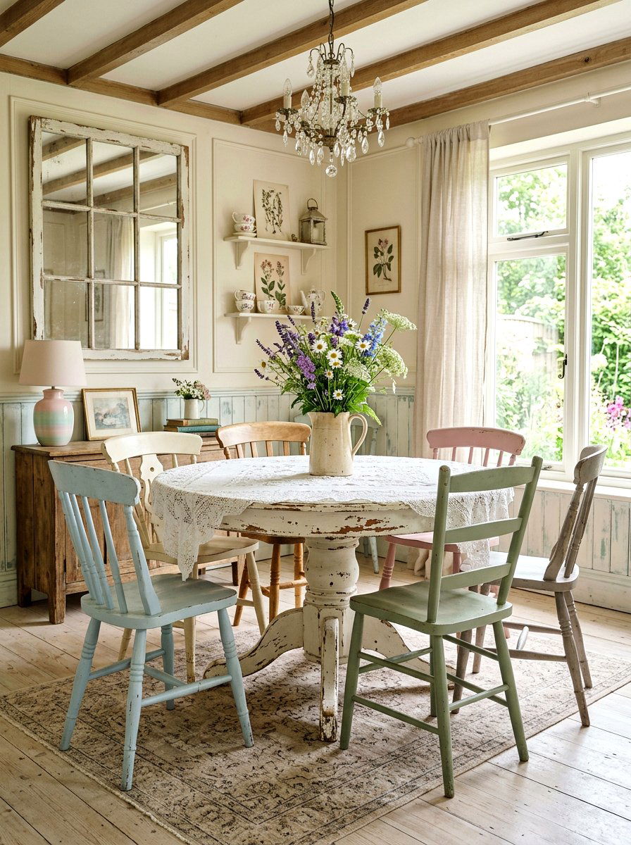 Shabby Chic Dining Room - 30 tiny cottage decor ideas
