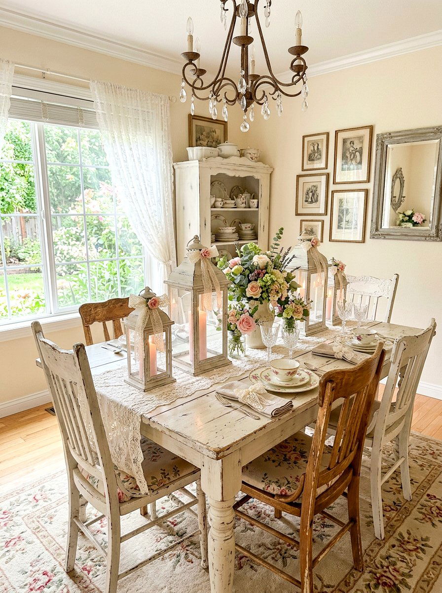 Shabby Chic Dining Room Candles - 30 candlelit dining room ideas