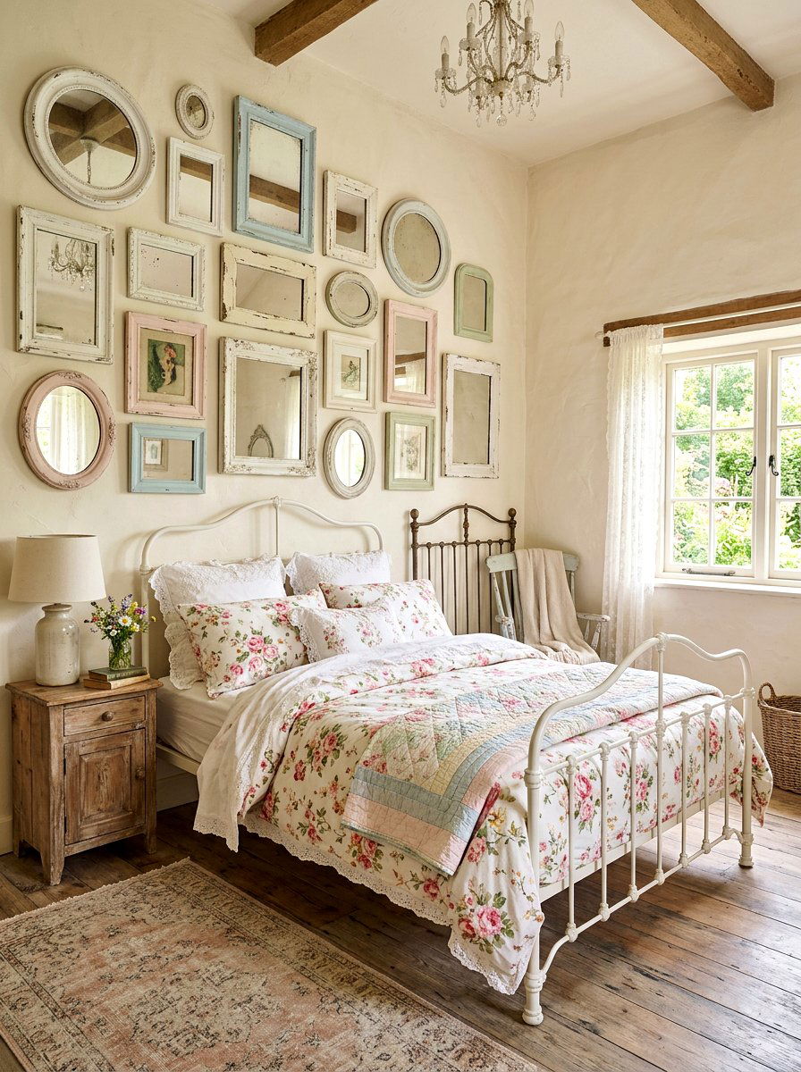 Shabby Chic Distressed Mirror - 30 statement mirror gallery ideas