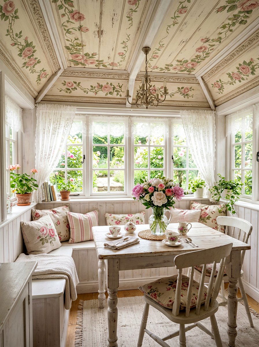 Shabby Chic Floral Ceiling - 30 vintage floral ceiling ideas