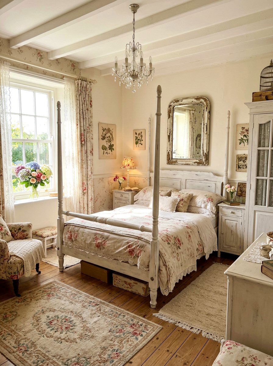 Shabby Chic Floral Room - 30 bloomcore bedroom ideas