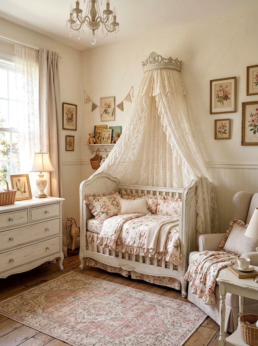 Shabby Chic Florals - 30 floral nursery ideas