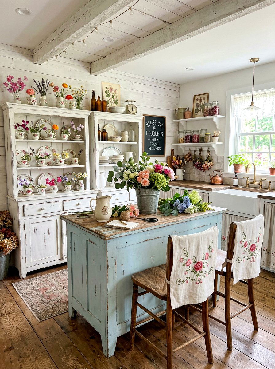 Shabby Chic Flower Shop - 30 flower market kitchen ideas