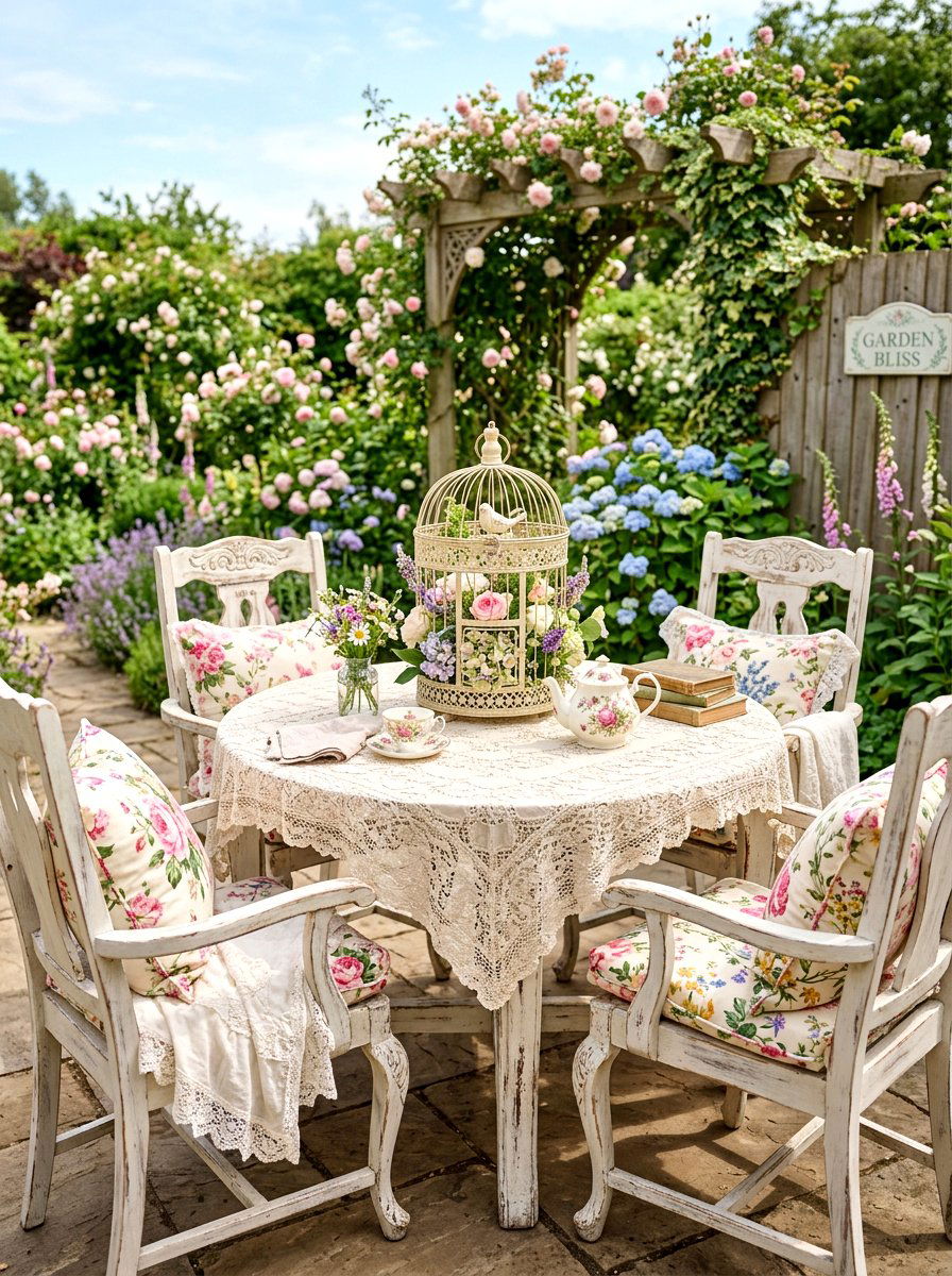 Shabby Chic Furniture - 30 patio brunch setup ideas