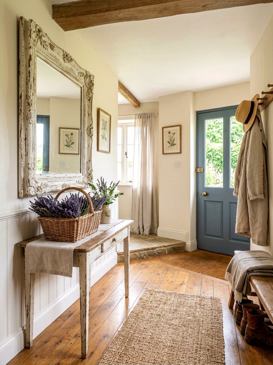 Shabby Chic Mirror Foyer - 30 antique mirror foyer ideas