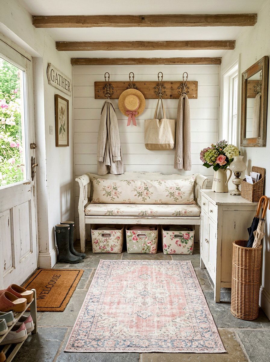 Shabby Chic Mudroom - 30 small mudroom ideas