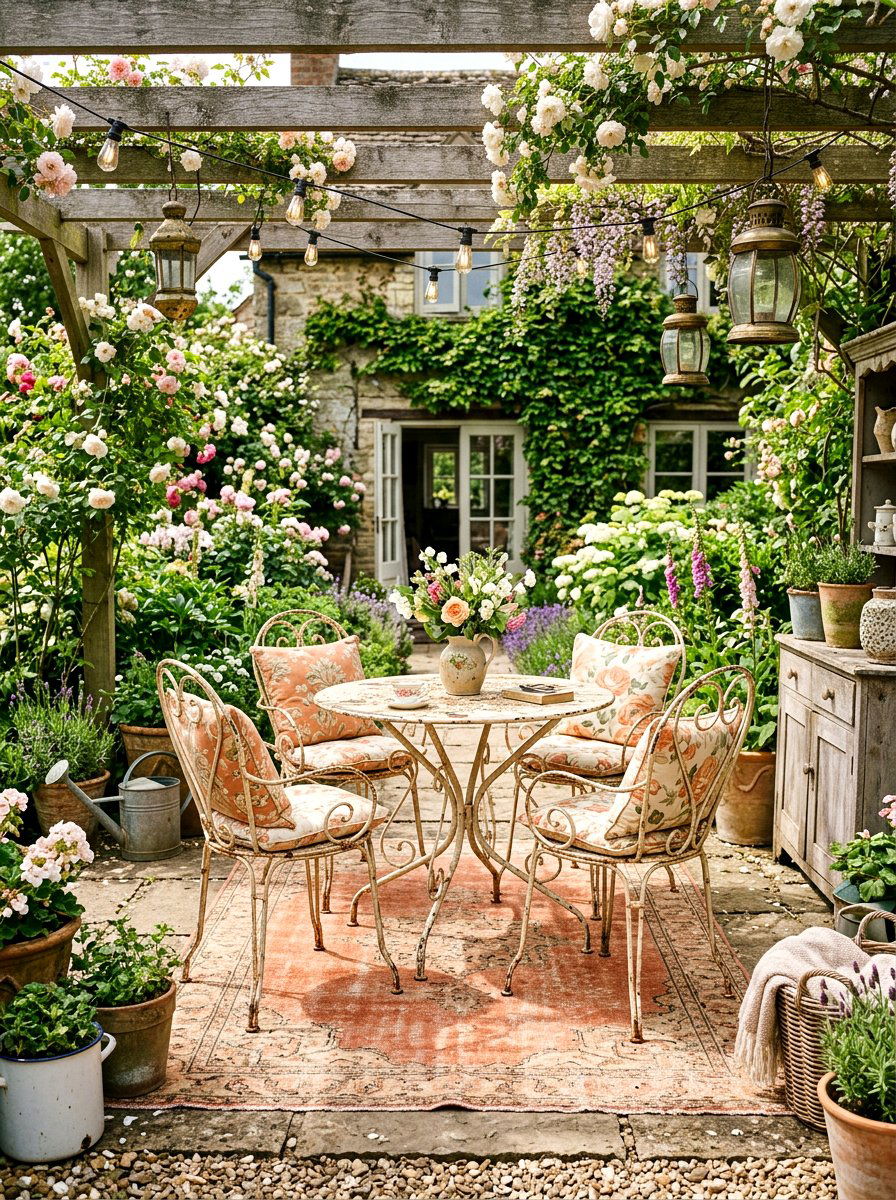 Shabby Chic Patio - 30 terracotta and cream patio ideas
