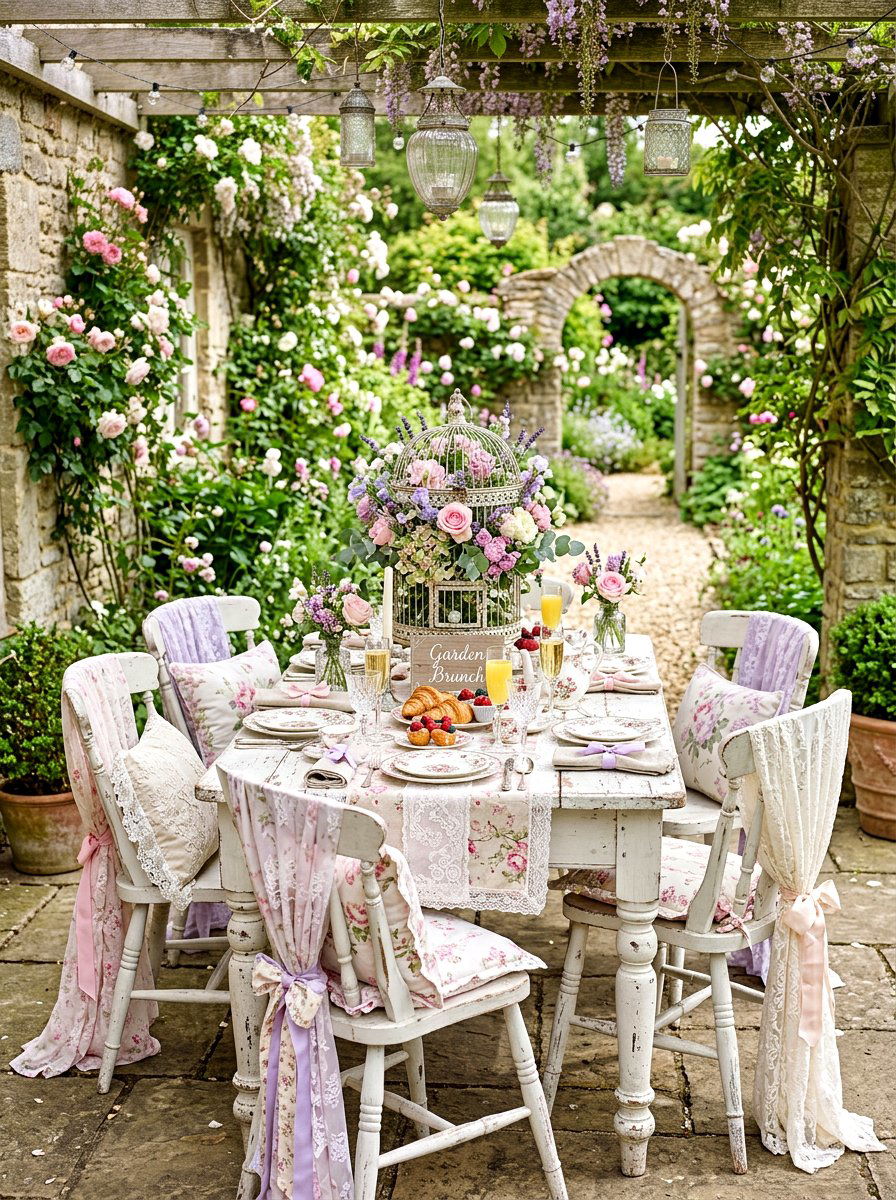Shabby Chic Patio Brunch - 30 brunch patio setup ideas