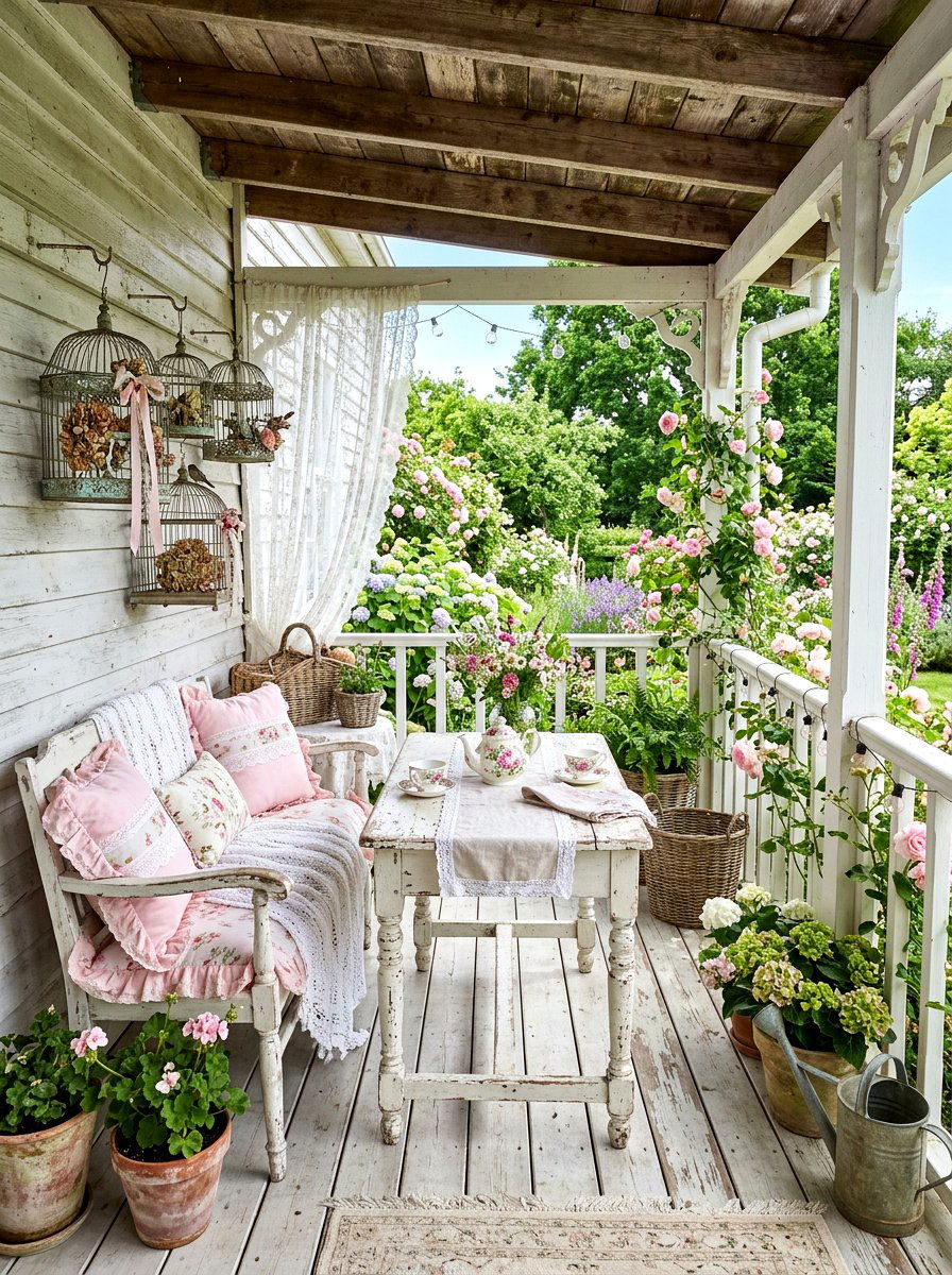 Shabby Chic Porch - 30 back porch ideas