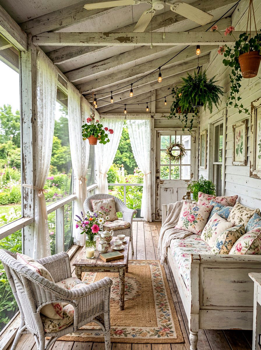 Shabby Chic Screened In Porch - 30 screened in porch ideas