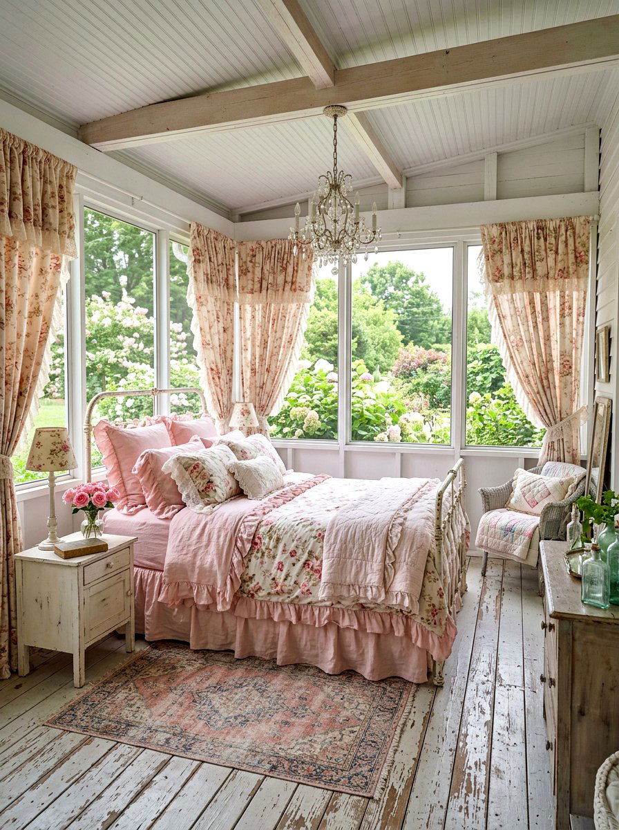 Shabby Chic Sleeping Porch - 30 sleeping porch ideas