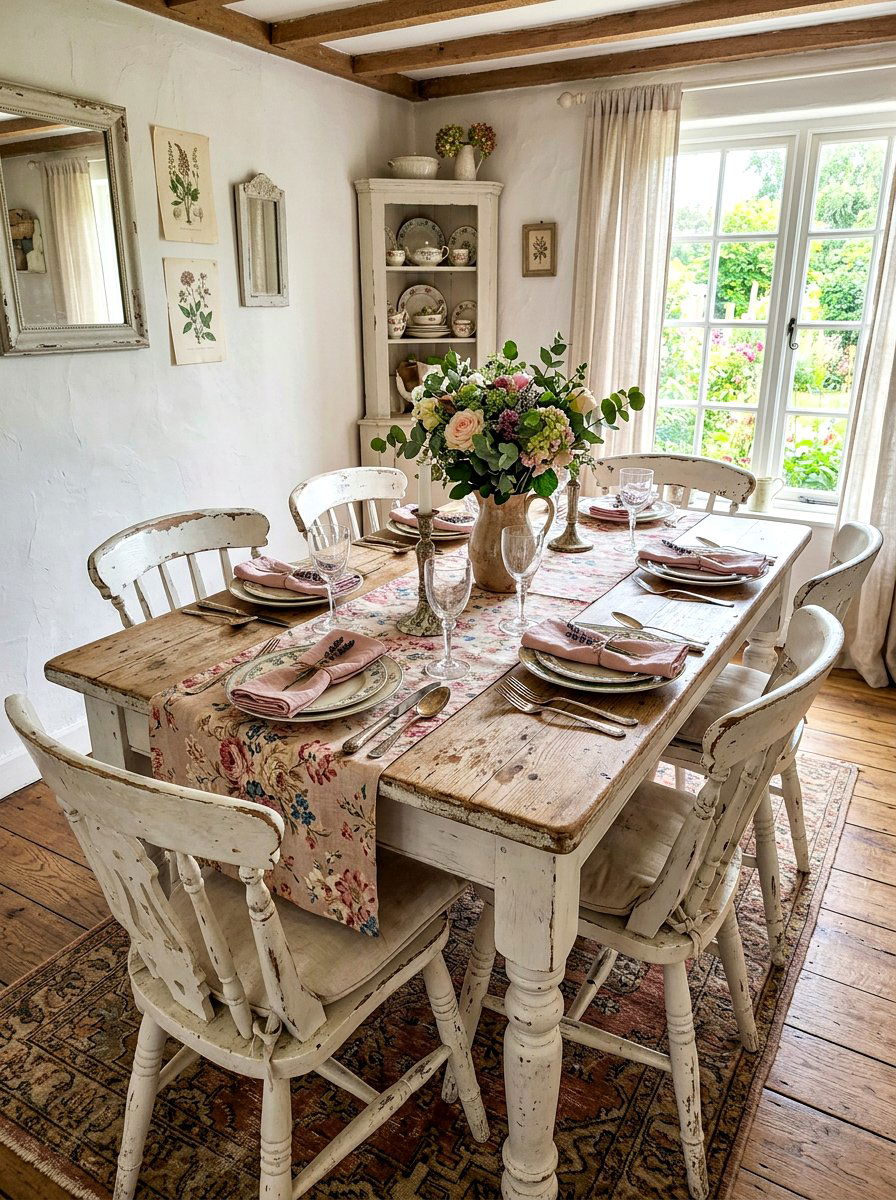 Shabby Chic Table - 30 everyday table setting ideas