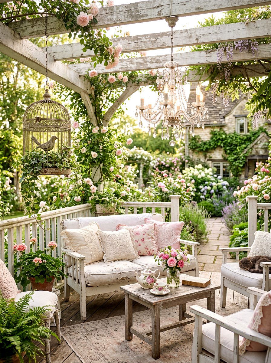 Shabby Chic Veranda - 30 veranda lounge ideas