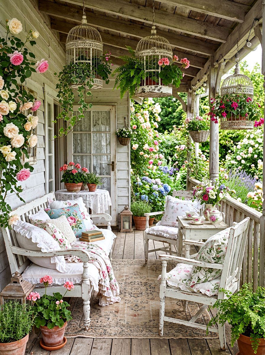 Shabby Chic Veranda - 30 veranda decorating ideas