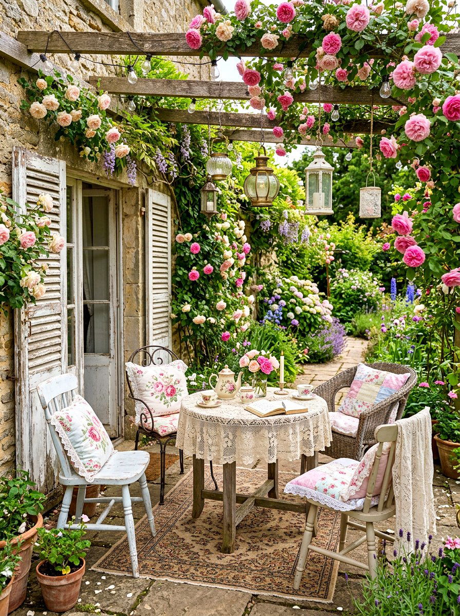 Shabby Chic Vintage Patio - 30 villa patio styling ideas