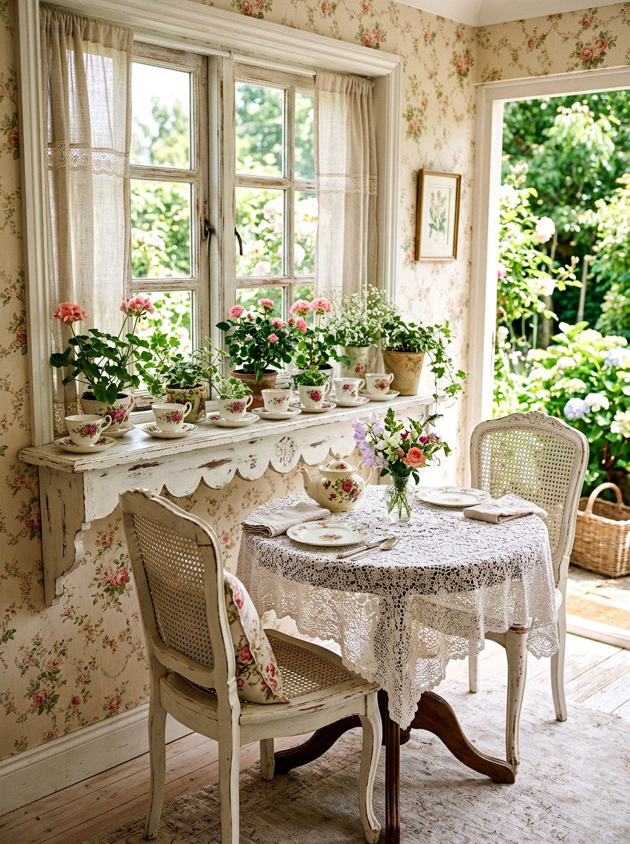 Shabby Chic Window Shelf - 30 plant shelf window ideas