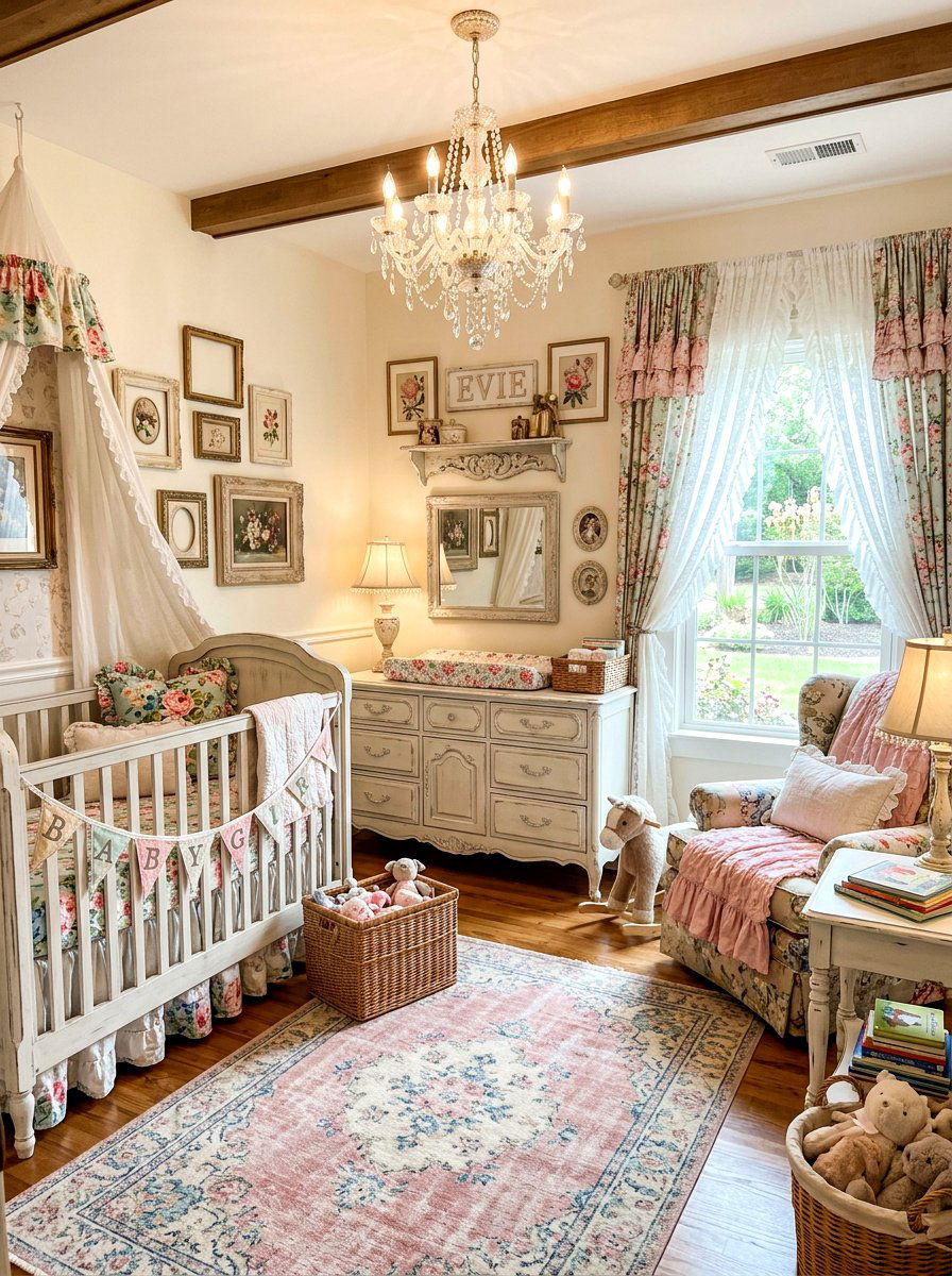 Shabby chic baby girl room - 30 romantic baby room ideas
