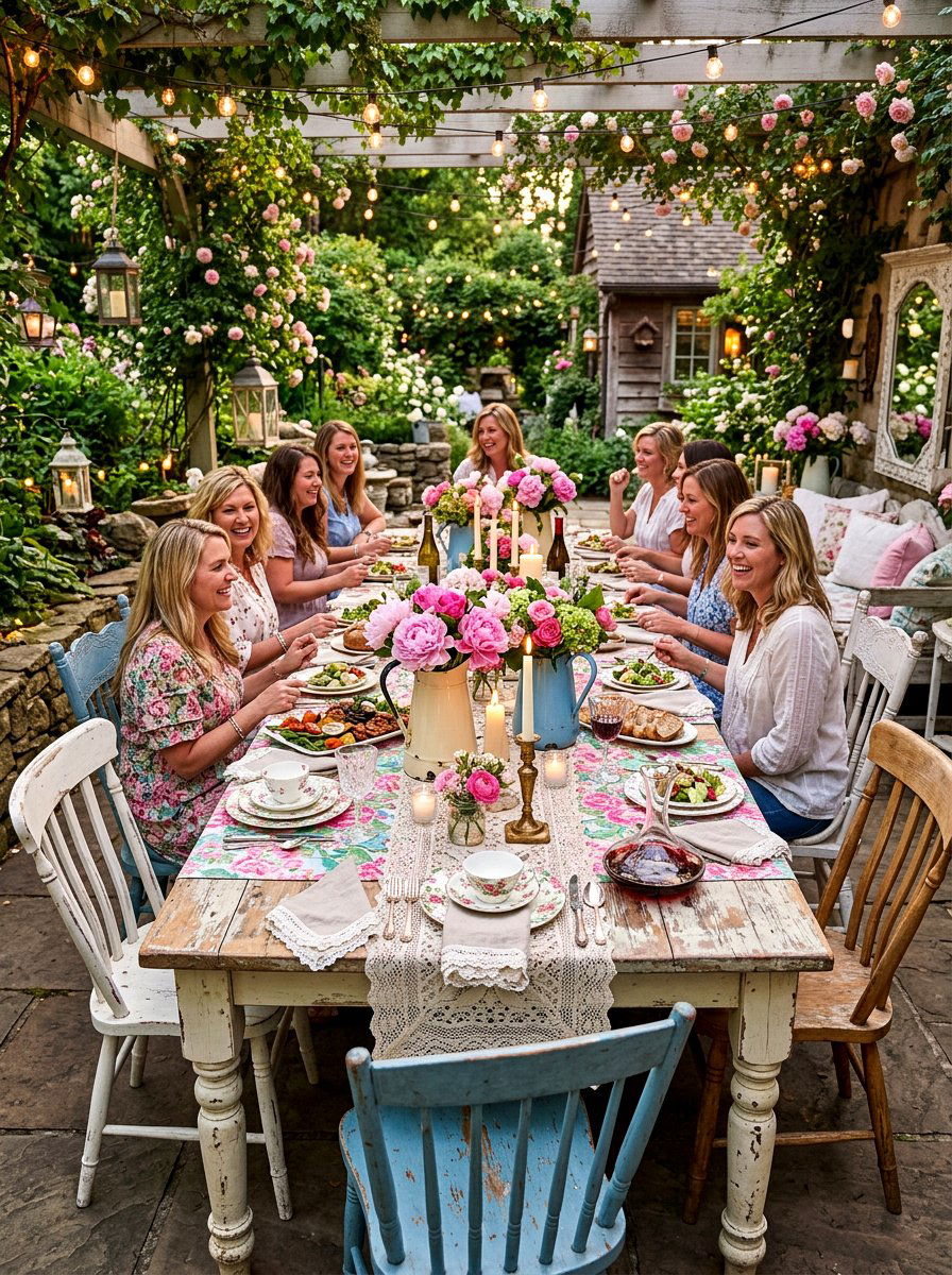 Shabby chic dinner party - 30 romantic dinner party ideas at home