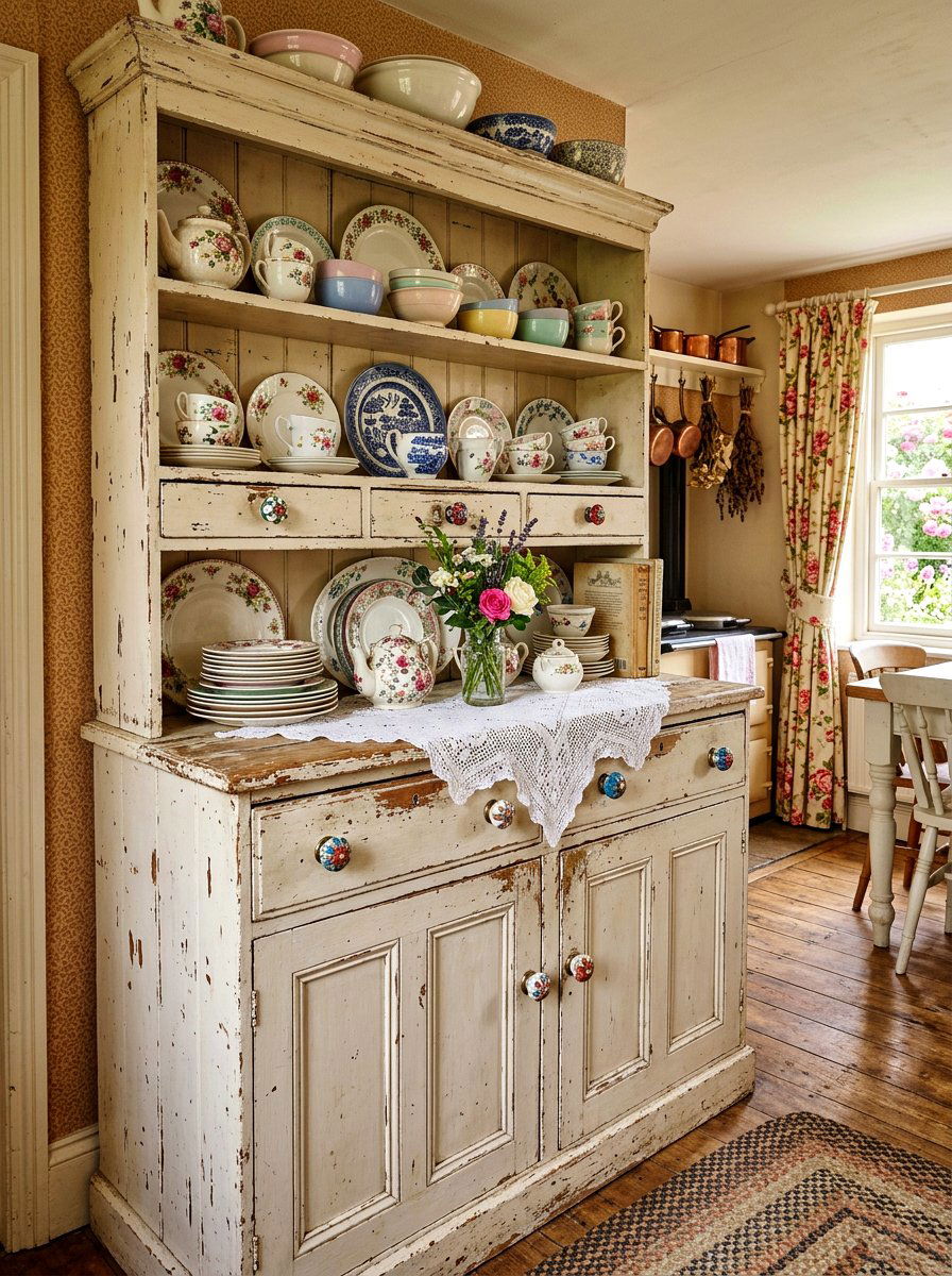 Shabby chic kitchen dresser - 30 dresser in kitchen ideas