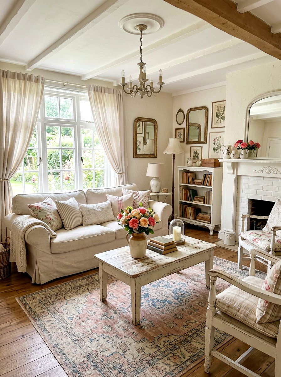 Shabby chic living room - 30 shabby chic decor ideas