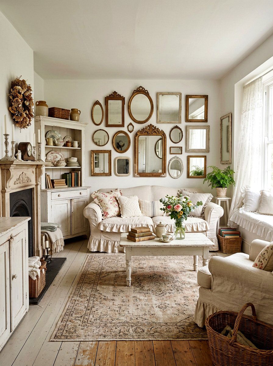 Shabby chic living room - 30 warm neutral living room ideas