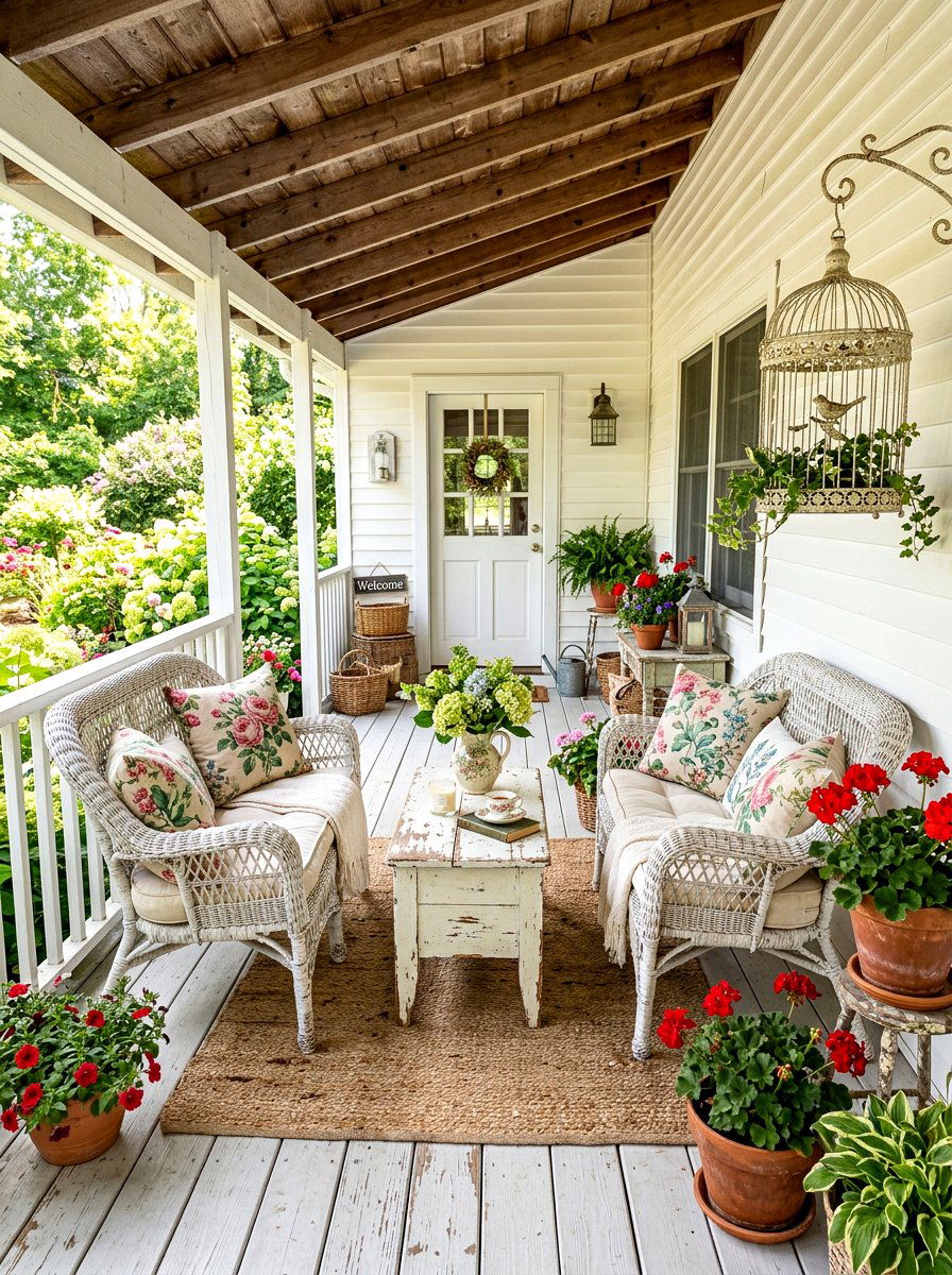 Shabby chic porch - 30 shabby chic decor ideas