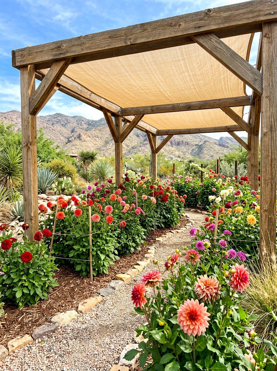 Shade Cloth Dahlia Patch - 30 dahlia cutting patch ideas