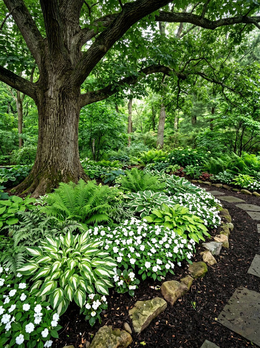 Shade Garden Bed - 30 simple flower bed ideas