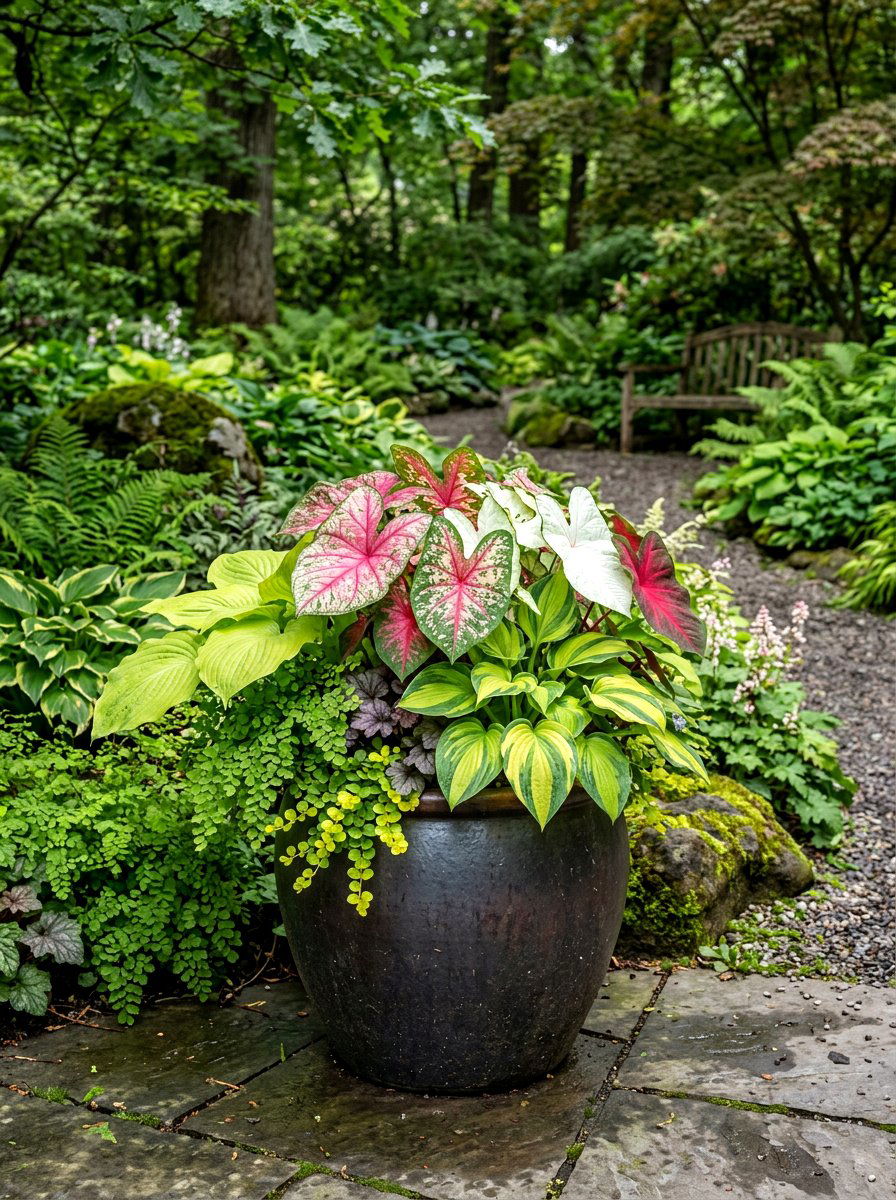 Shade Garden Container - 30 balcony container garden ideas