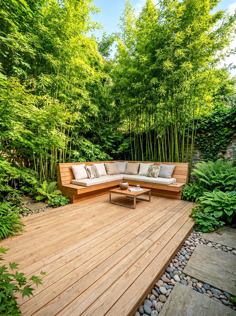 Shade Garden Decking - 30 shady courtyard garden ideas