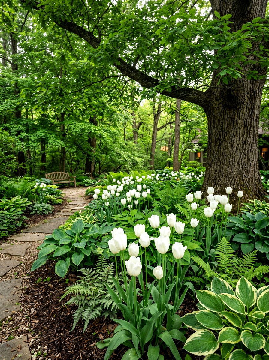 Shade Garden Tulips - 30 tulip garden ideas