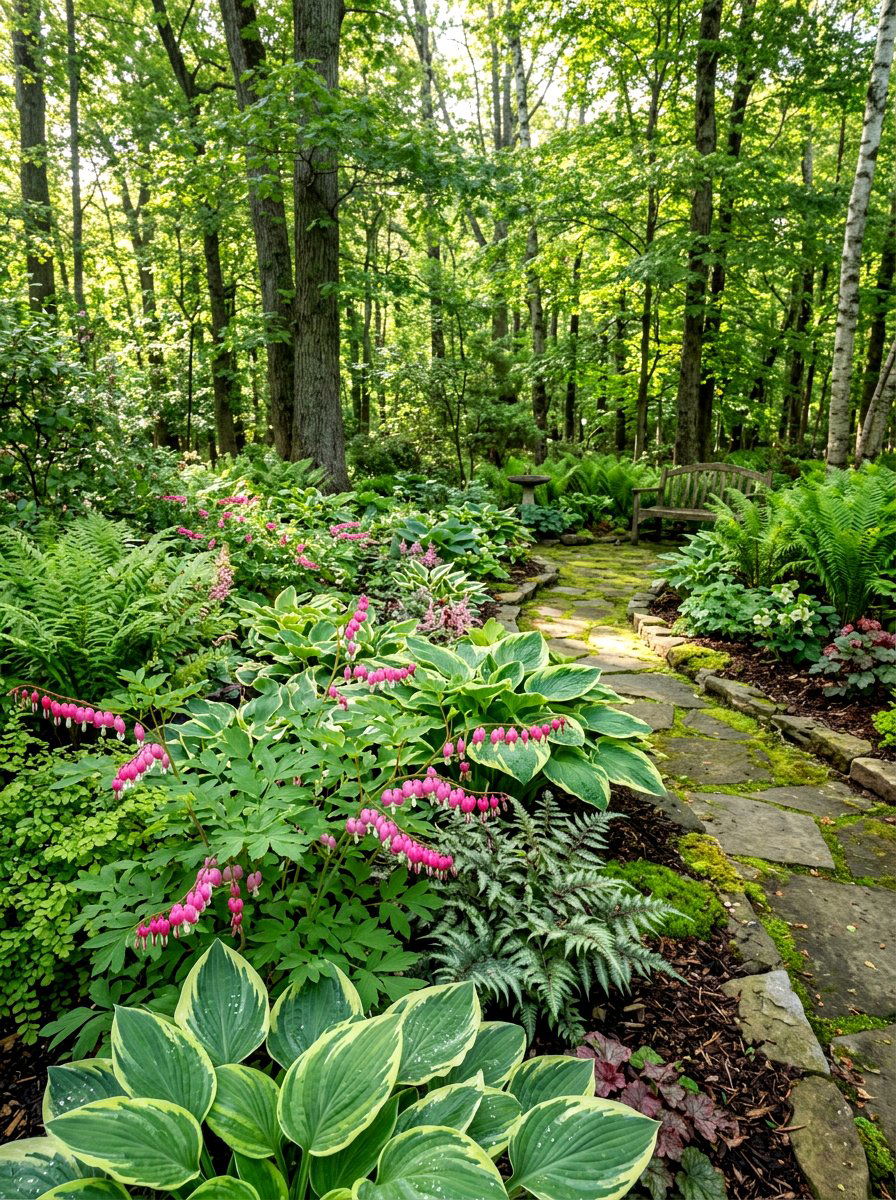 Shade Garden - 30 cottage landscaping ideas