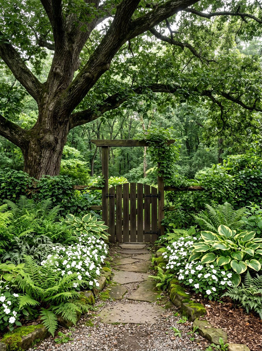 Shade Gate Garden - 30 front gate flower bed ideas