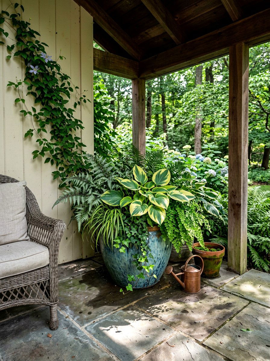 Shade Loving Container - 30 small space container garden ideas